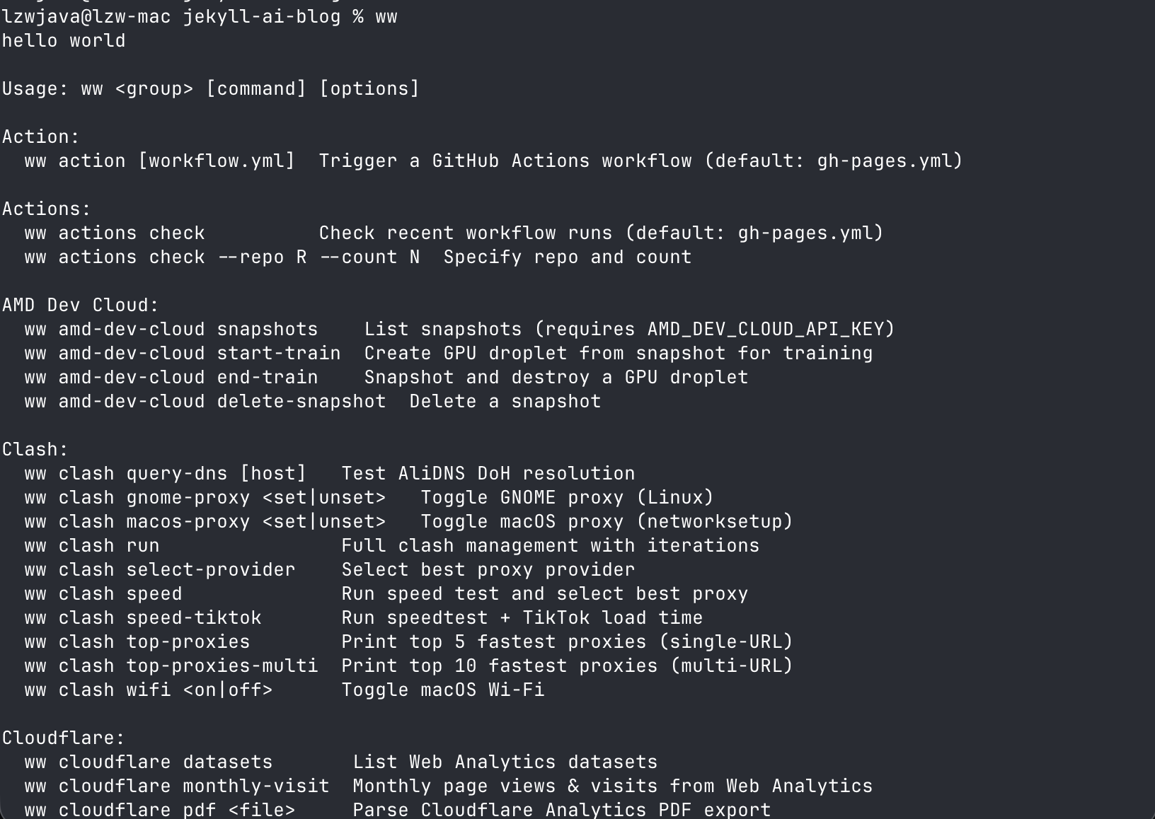 ww — Cross-platform CLI toolkit on GitHub